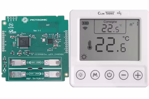 thermostat radio pour climatisation écran 7 segments boîtier sur mesure injection plastique